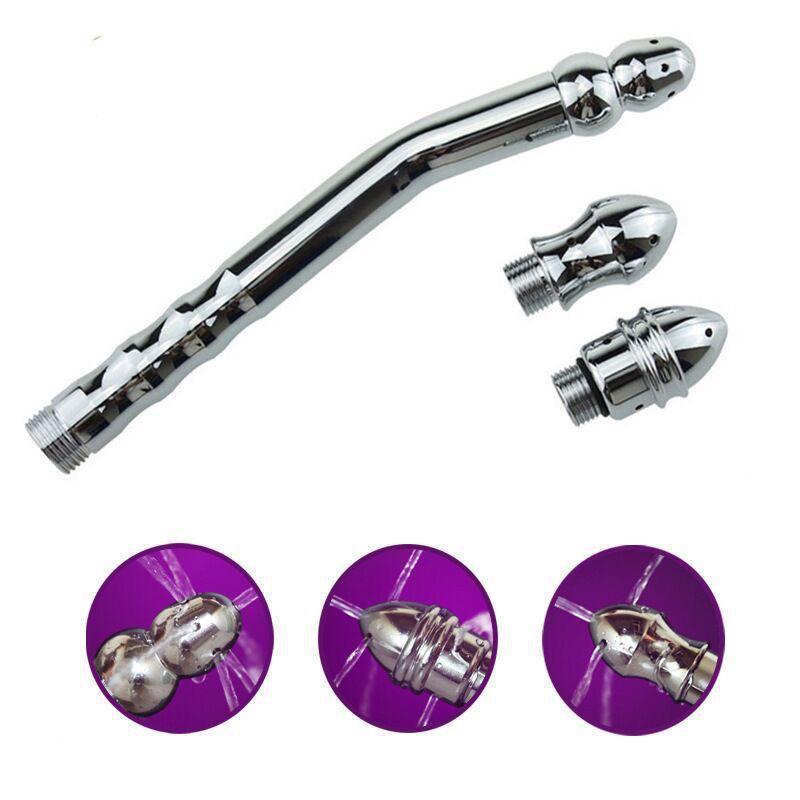 Sex Enema Vaginal Enemator Anus Cleaning Shower Unisex Private Parts Cleaning Anal Plug Butt Erotic Toy with 3 Faucets