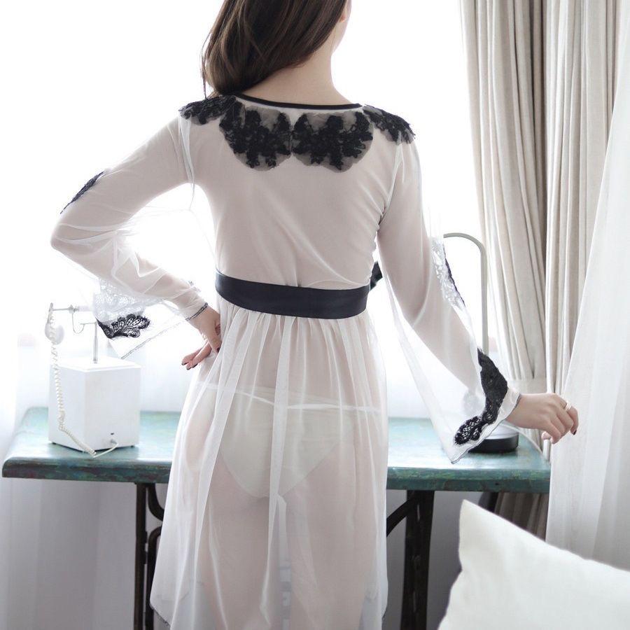 Ladies sexy lace mesh nightdress