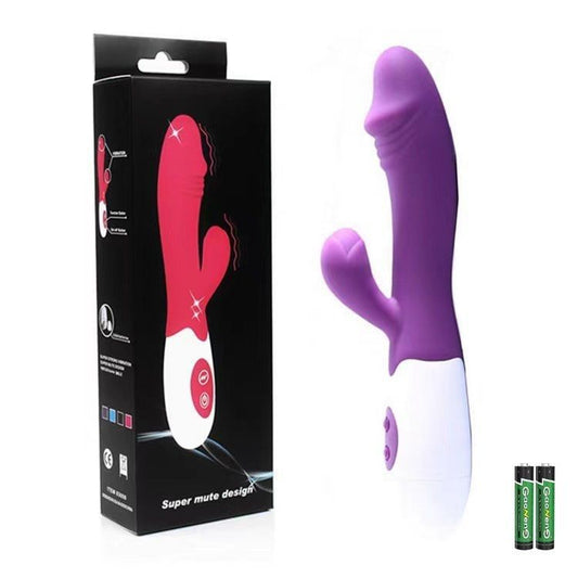 Female Silicone Simulation G-Spot Double Vibrating AV Stick Masturbation Massager