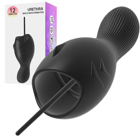 JIUAI 2-in-1 Men Urethra Massager Vibrator Masturbation Cup