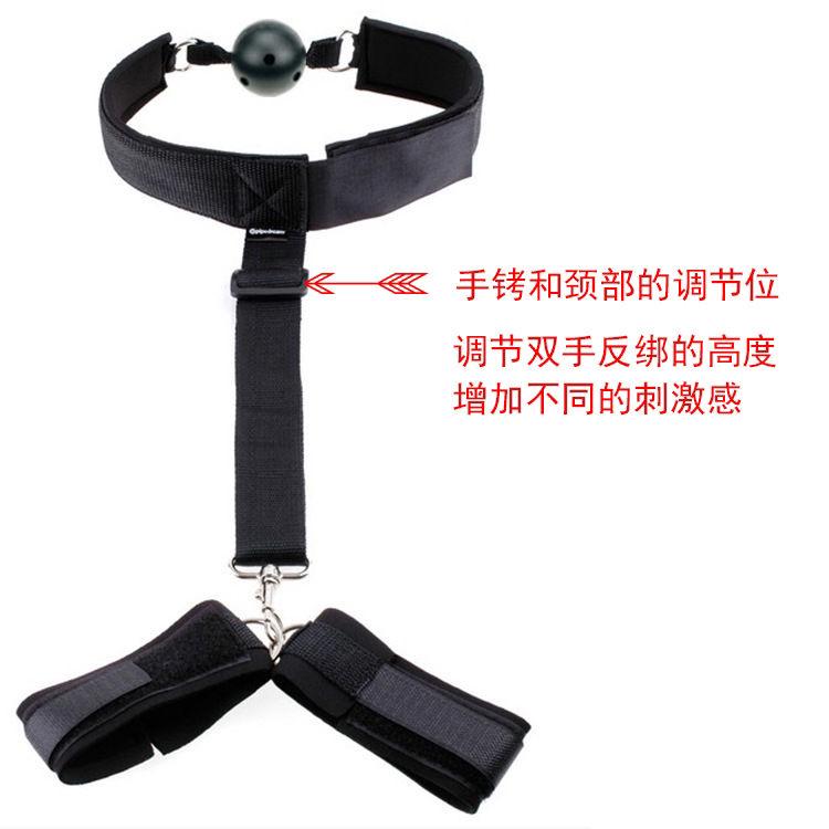 BDSM Slave Girl Manipulated Mouth Ball Plugs + Handcuffs Binding Restraints Sex Toys for Couple
